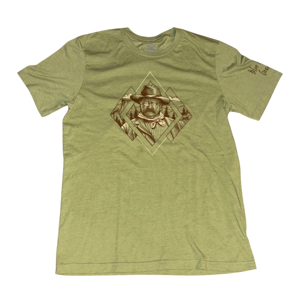 American Backcountry Theodore Roosevelt Tee Green Blue Ridge Georgia Men’s L